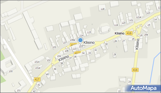 Klisino, Klisino, 113, mapa Klisino