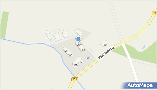 Kliszkowice, Kliszkowice, 38A, mapa Kliszkowice