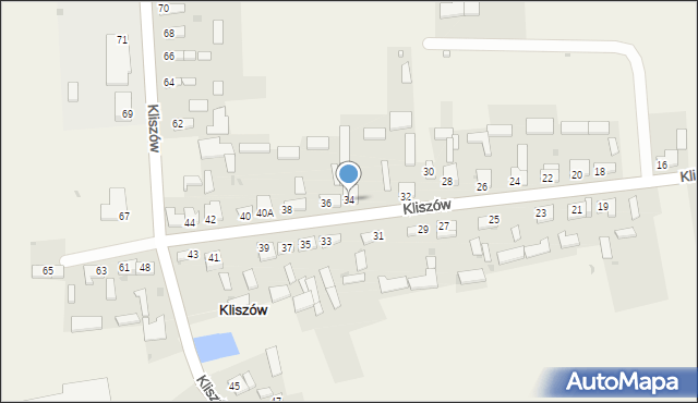 Kliszów, Kliszów, 34, mapa Kliszów