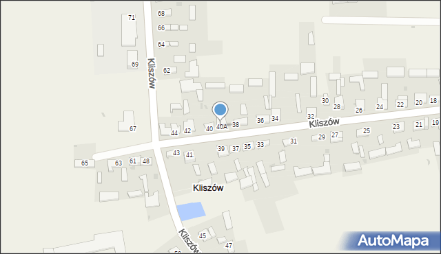 Kliszów, Kliszów, 40A, mapa Kliszów