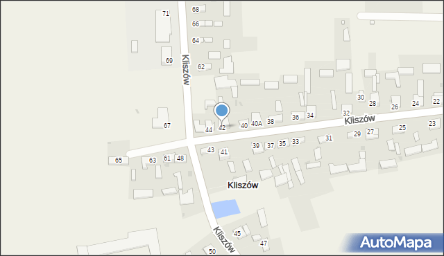 Kliszów, Kliszów, 42, mapa Kliszów