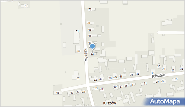 Kliszów, Kliszów, 62, mapa Kliszów