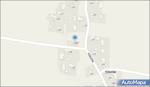 Kliszów, Kliszów, 135, mapa Kliszów