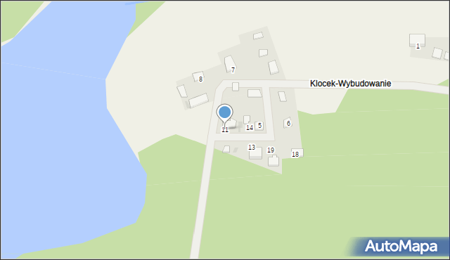 Klocek, Klocek-Wybudowanie, 11, mapa Klocek