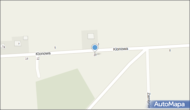 Kłoczew, Klonowa, 10, mapa Kłoczew