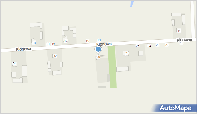 Kłoczew, Klonowa, 30, mapa Kłoczew