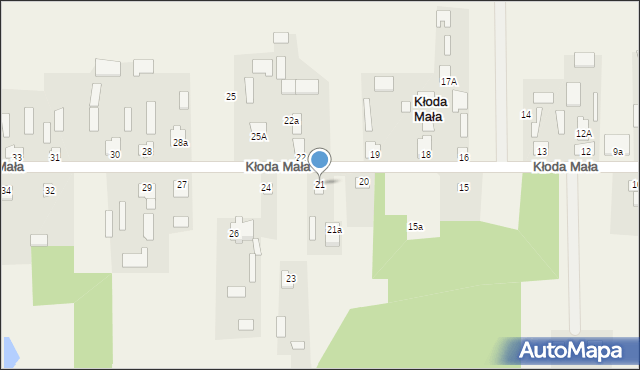 Kłoda Mała, Kłoda Mała, 21, mapa Kłoda Mała