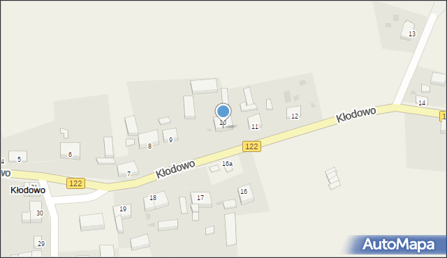 Kłodowo, Kłodowo, 10A, mapa Kłodowo