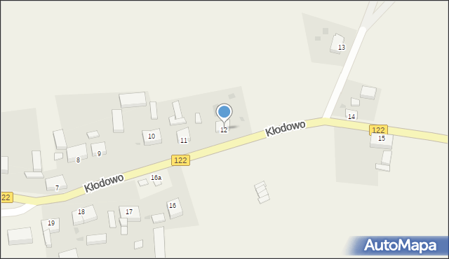 Kłodowo, Kłodowo, 12, mapa Kłodowo