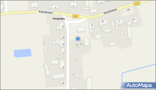 Kłodowo, Kłodowo, 20A, mapa Kłodowo