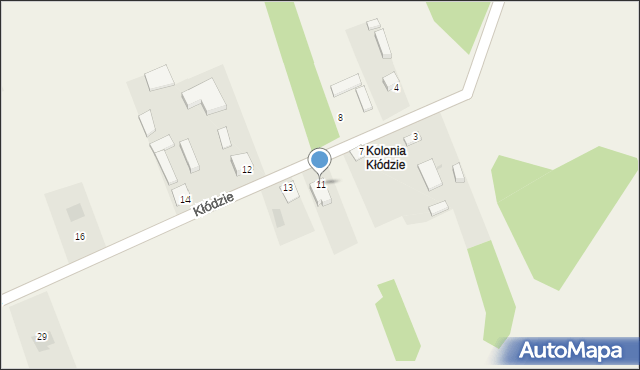 Kłódzie, Kłódzie, 11, mapa Kłódzie