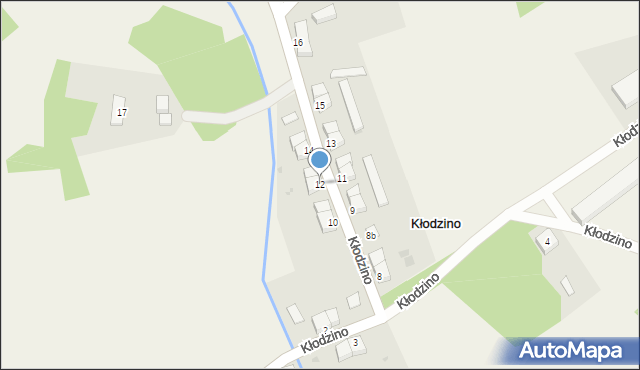 Kłodzino, Kłodzino, 12, mapa Kłodzino