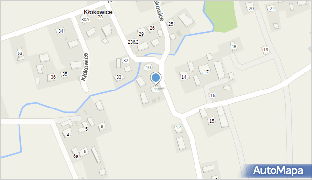 Kłokowice, Kłokowice, 11, mapa Kłokowice