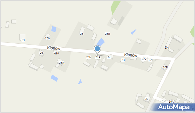 Klonów, Klonów, 24A, mapa Klonów