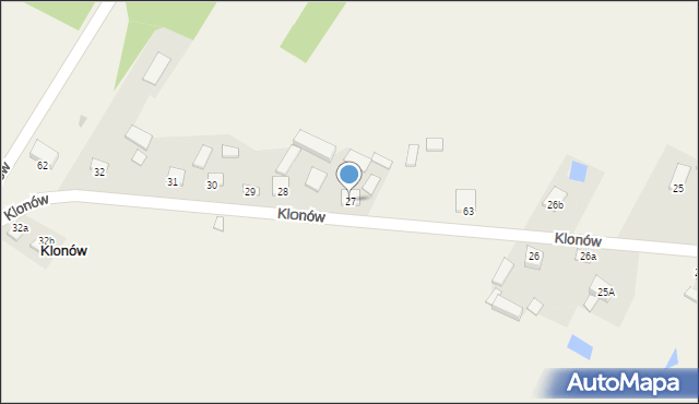 Klonów, Klonów, 27, mapa Klonów