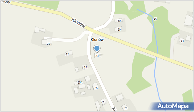 Klonów, Klonów, 23, mapa Klonów