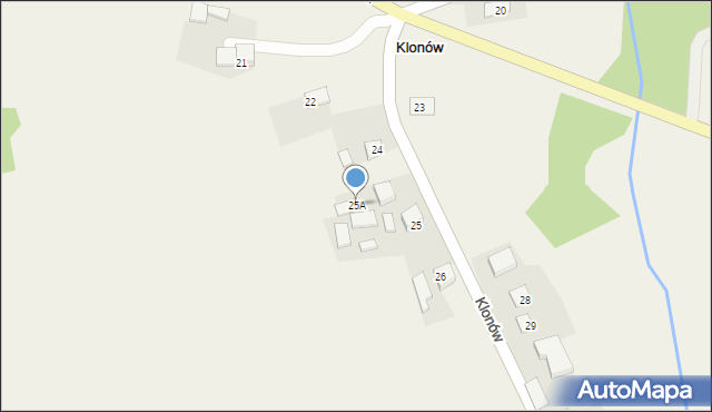 Klonów, Klonów, 25A, mapa Klonów