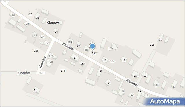 Klonów, Klonów, 16A, mapa Klonów