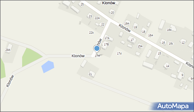 Klonów, Klonów, 17H, mapa Klonów