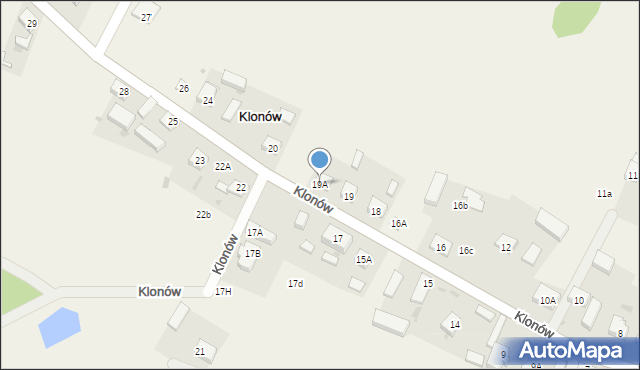 Klonów, Klonów, 19A, mapa Klonów