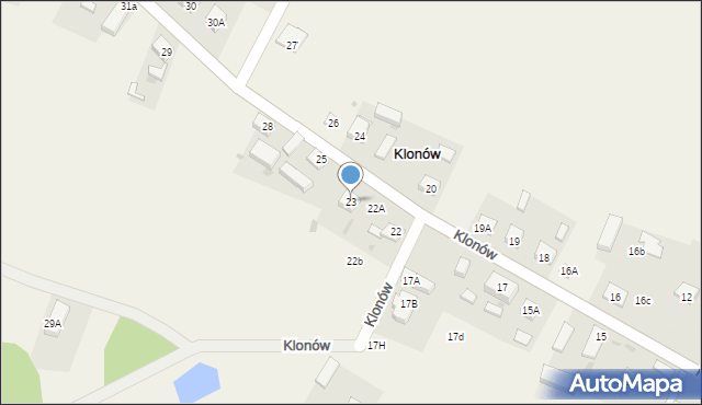 Klonów, Klonów, 23, mapa Klonów