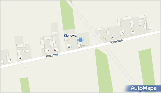 Klonowa, Klonowa, 10, mapa Klonowa