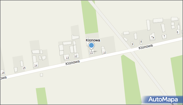 Klonowa, Klonowa, 11, mapa Klonowa