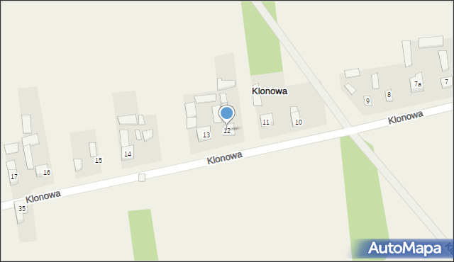 Klonowa, Klonowa, 12, mapa Klonowa