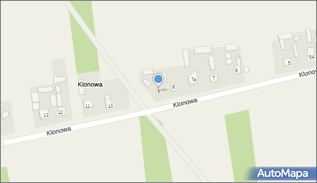 Klonowa, Klonowa, 9, mapa Klonowa