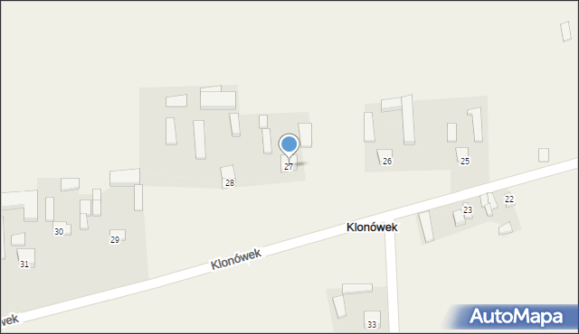 Klonówek, Klonówek, 27, mapa Klonówek