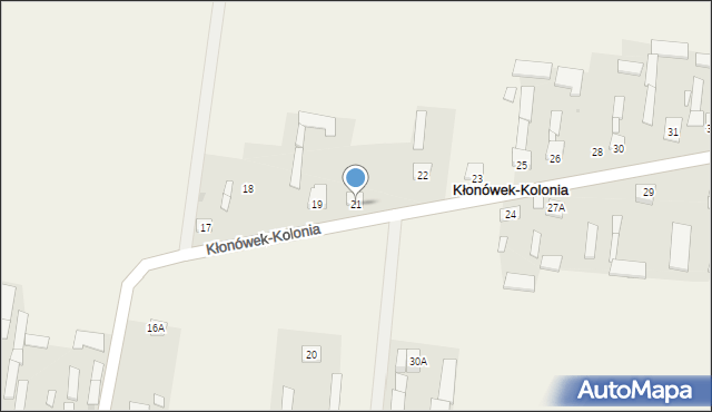Kłonówek-Kolonia, Kłonówek-Kolonia, 21, mapa Kłonówek-Kolonia