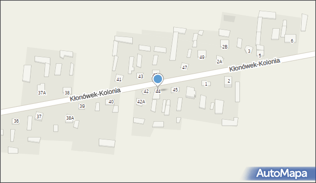 Kłonówek-Kolonia, Kłonówek-Kolonia, 44, mapa Kłonówek-Kolonia