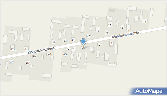 Kłonówek-Kolonia, Kłonówek-Kolonia, 45, mapa Kłonówek-Kolonia