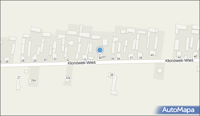 Kłonówek-Wieś, Kłonówek-Wieś, 34, mapa Kłonówek-Wieś