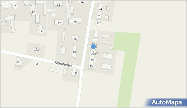 Klonówiec, Klonówiec, 20a, mapa Klonówiec