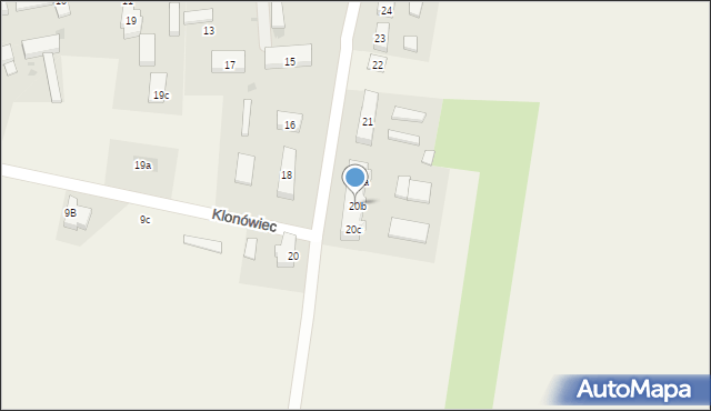 Klonówiec, Klonówiec, 20b, mapa Klonówiec