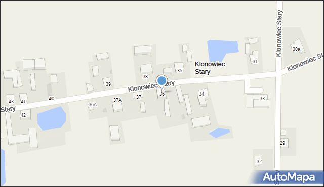 Klonowiec Stary, Klonowiec Stary, 36, mapa Klonowiec Stary
