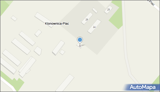 Klonownica-Plac, Klonownica-Plac, 21, mapa Klonownica-Plac