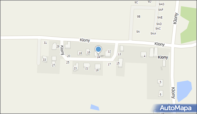 Klony, Klony, 14, mapa Klony