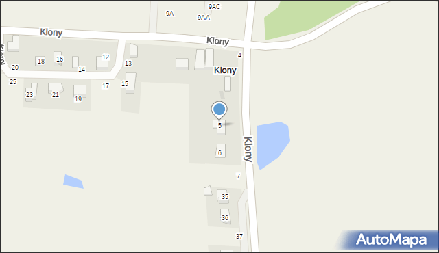 Klony, Klony, 5, mapa Klony