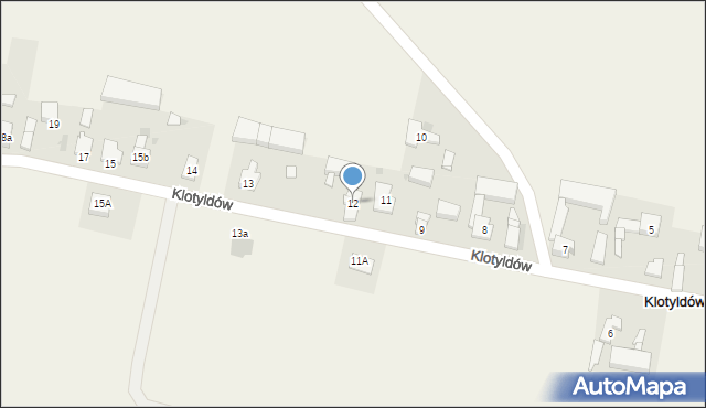 Klotyldów, Klotyldów, 12, mapa Klotyldów