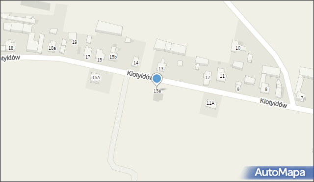 Klotyldów, Klotyldów, 13a, mapa Klotyldów