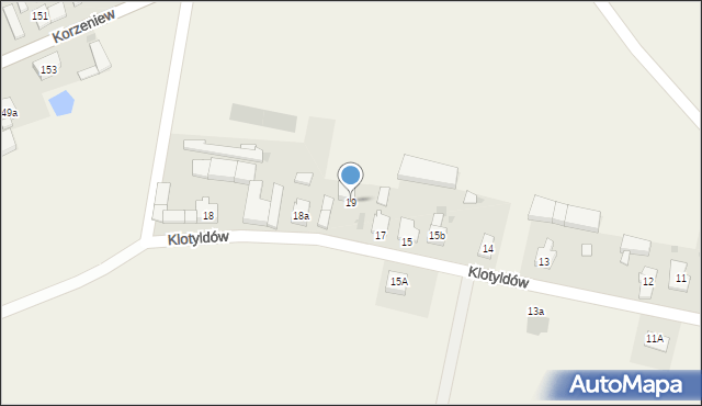 Klotyldów, Klotyldów, 19, mapa Klotyldów