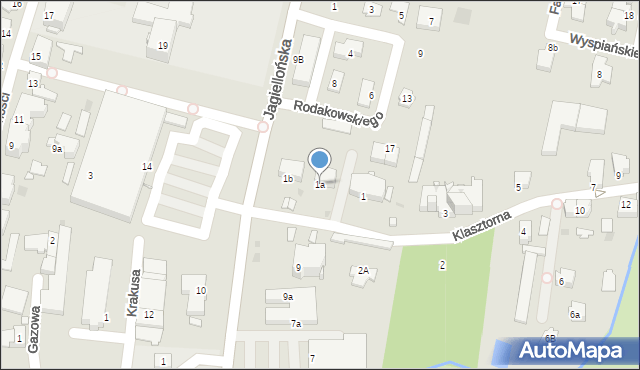 Kluczbork, Klasztorna, 1a, mapa Kluczbork