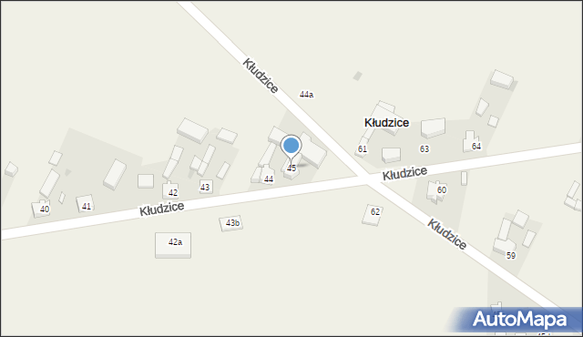 Kłudzice, Kłudzice, 45, mapa Kłudzice