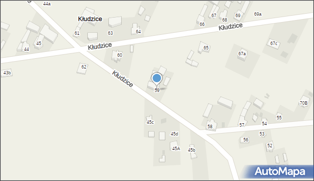 Kłudzice, Kłudzice, 59, mapa Kłudzice