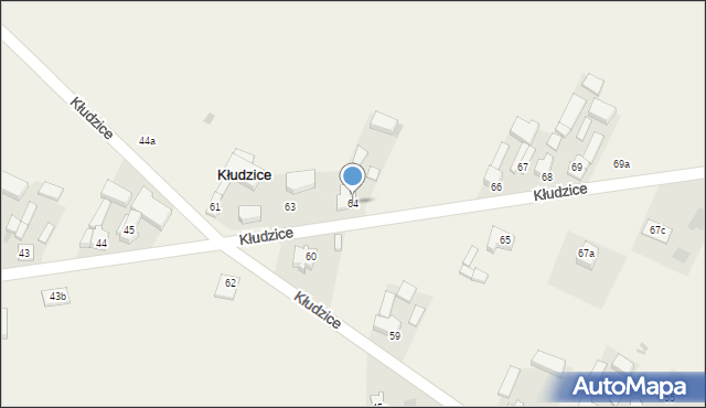 Kłudzice, Kłudzice, 64, mapa Kłudzice