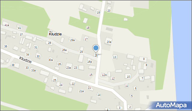 Kłudzie, Kłudzie, 16, mapa Kłudzie