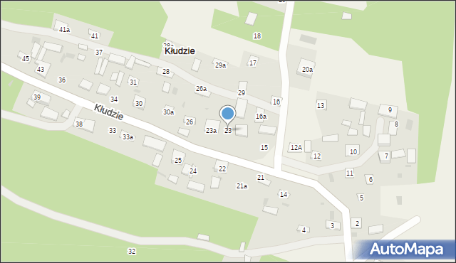 Kłudzie, Kłudzie, 23, mapa Kłudzie