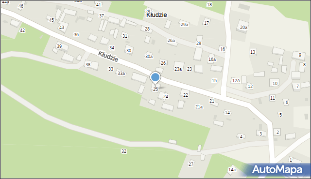 Kłudzie, Kłudzie, 25, mapa Kłudzie